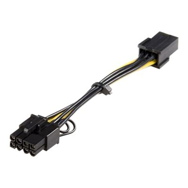 StarTech.com PCI Express 6 pin to 8 pin Power Adapter Cable - Power cable - 6 pin PCIe power (F) to 8 pin PCIe power (M) - 6.1 in - yellow - PCIEX68ADAP - power cable - 15.5 cm