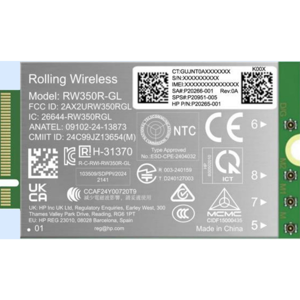 HP 4G LTE-Advanced Pro Cat19 WWAN интерфейс карта/адаптер Вътрешна