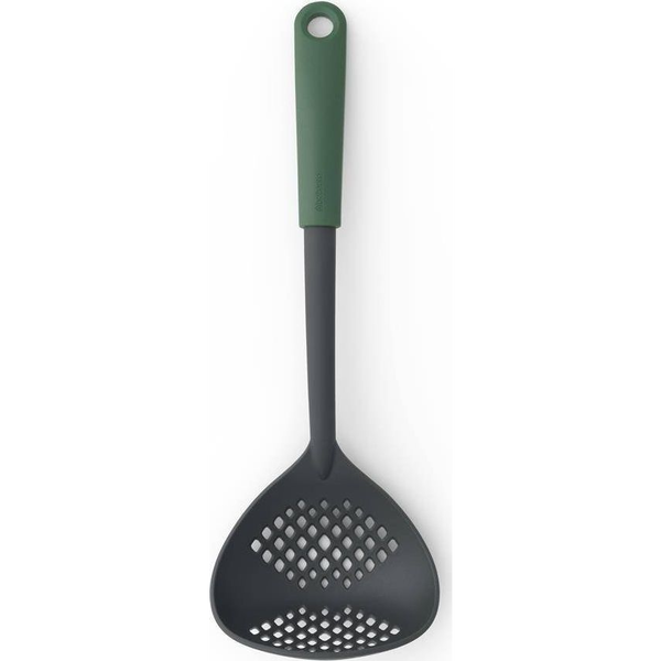 Brabantia Tasty+ Cook & Serve szűrőkanál, beépített serpenyőtartóval, akasztóval, hőálló, műanyag, platinazöld - 122767