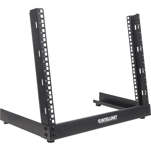 Intellinet 714747 stativ 12U Fritstående reol Sort