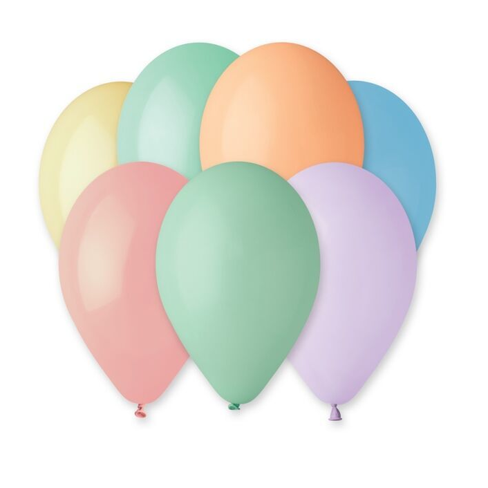 Pasztell színű macaron léggömb, 25 cm - 100 db (G90/MC)