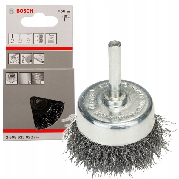 Bosch Accessories Fazékkefe - 50 mm, 0,2 mm Bosch Power Tools Szár átmérő 6 mm 2608622022 1 db