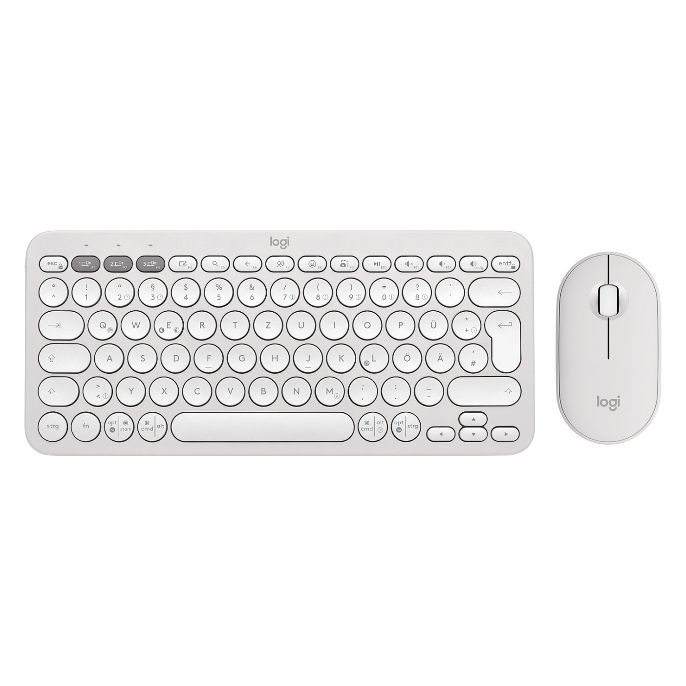 Комплект клавиатура и мишка Logitech Pebble 2 Combo — 920-012204, бял