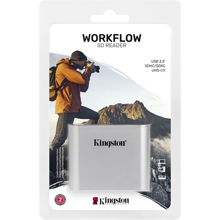 Kingston Workflow Dual-Slot USB3.2 Gen1 A SD, SDHC, SDCX kártyaolvasó (WFS-SD)