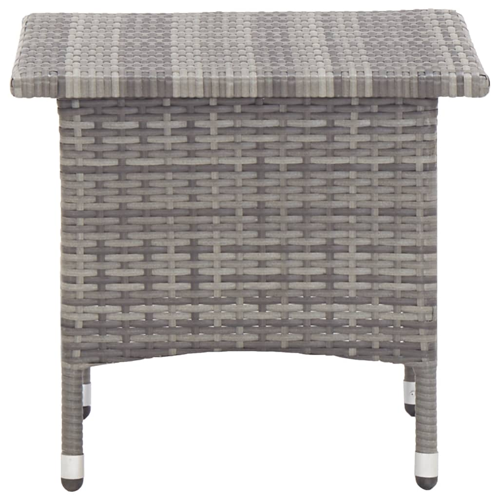 szürke polyrattan teázóasztal 50 x 50 x 47 cm (46252)