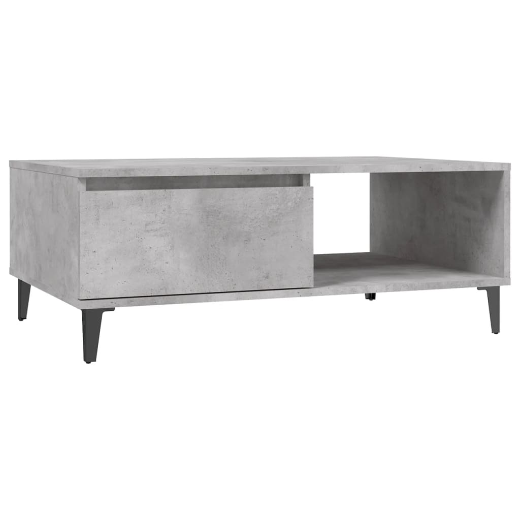 betonszürke forgácslap dohányzóasztal 90 x 60 x 35 cm (806008)