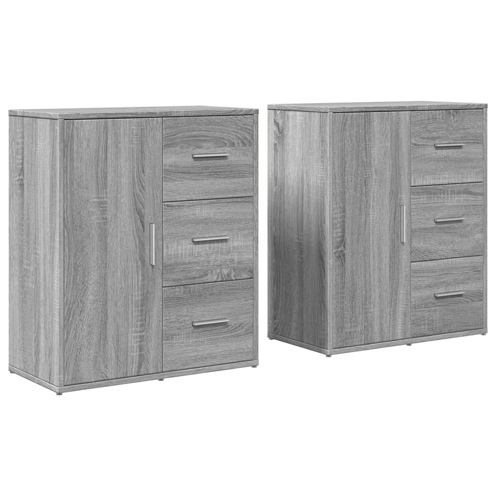 2 db szürke sonoma színű szerelt fa tálalószekrény 60x31x70 cm (3276558)