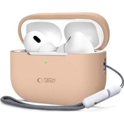 TECH-PROTECT SILIKONOVÉ POUZDRO PRO APPLE AIRPODS PRO 1 / 2 - CAFFE LATTE