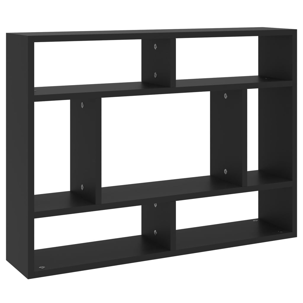 fekete forgácslap fali polc 75 x 16 x 55 cm (803003)