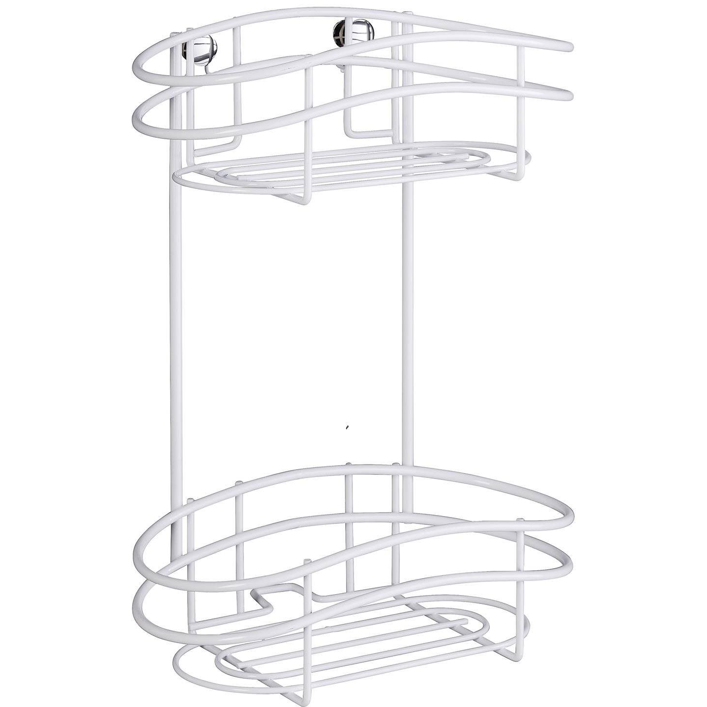 WENKO WITHOUT DRILLING Classic Plus - Two-storey Wall Shelf, White (z22820100)