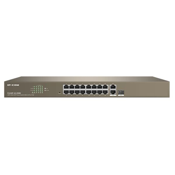 IP-COM 16 portos vezérelhető Vezérelhető PoE switch (F1218P-16-250W) (F1218P-16-250W)