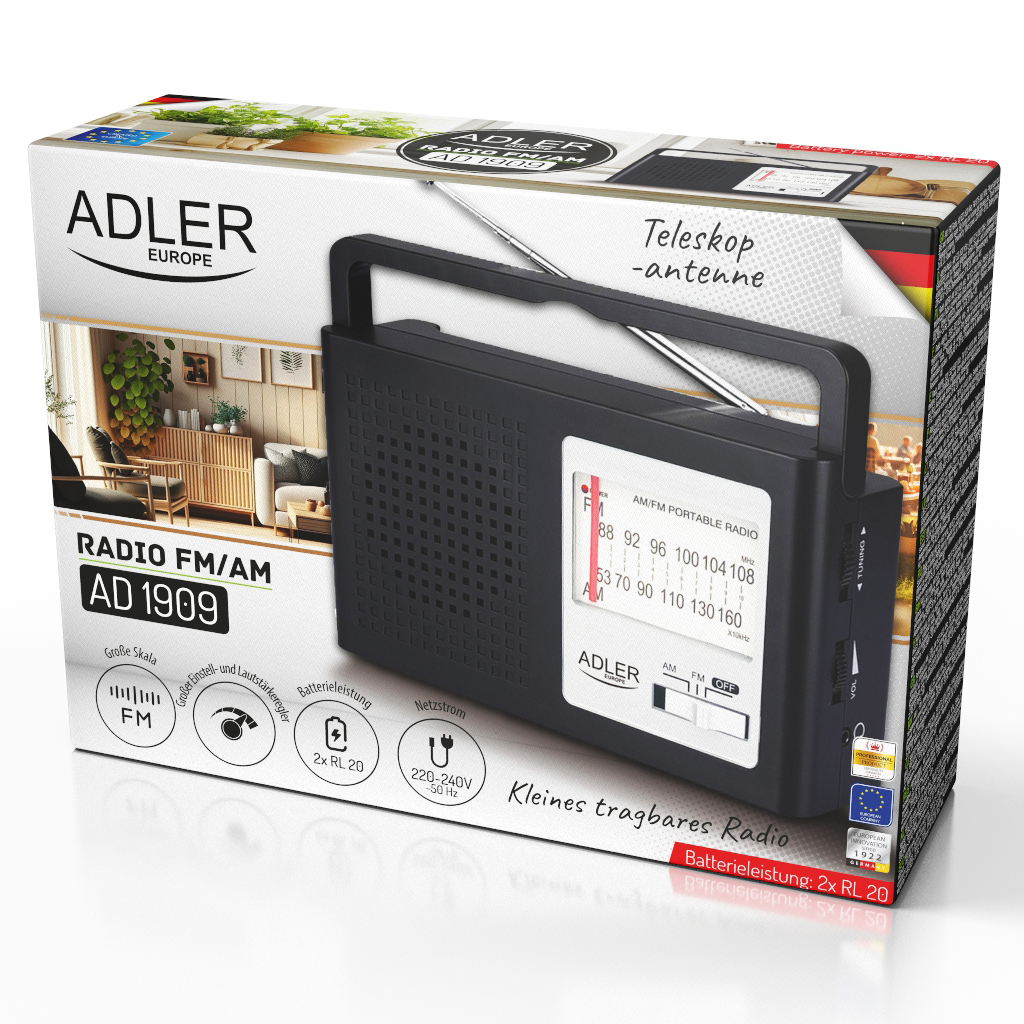 Adler AD 1909 AM/FM Asztali Rádió (AD 1909)