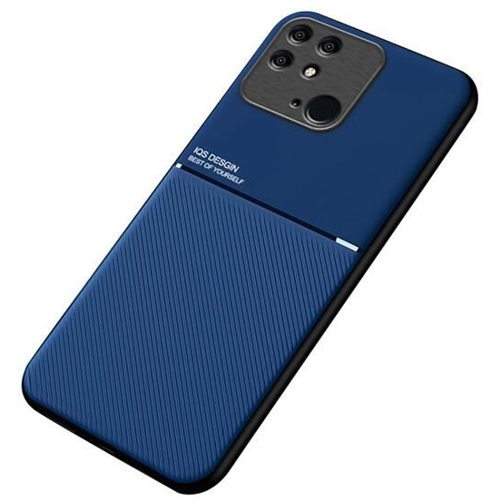 Gigapack Xiaomi Redmi 10C mágneses, bőr hatású, csíkos mintás tok sötétkék (GP-121619) (GP-121619)