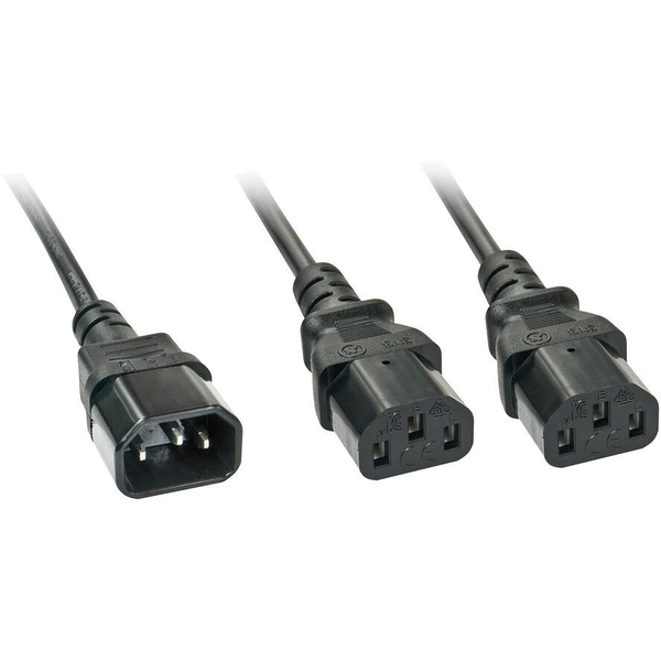 Lindy 30039 electriciteitssnoer Zwart 2 m C14 stekker 2 x C13 stekker