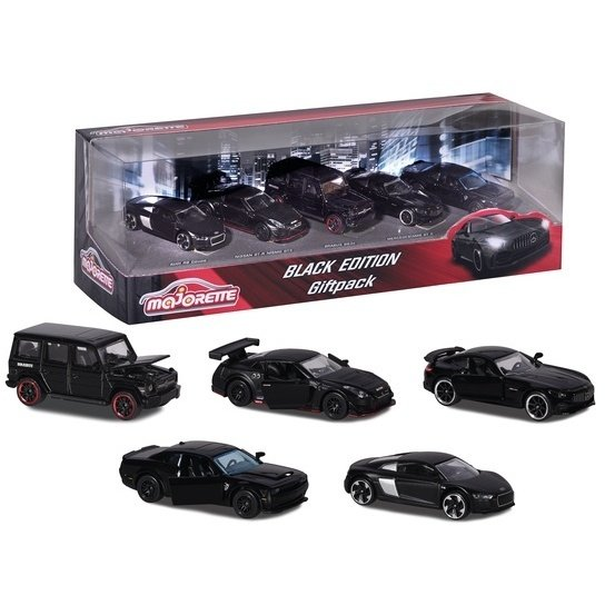 Majorette Bugatti, Lamborghini, Toyota, Land Rover Fekete Kiadás 5 Darabos Ajándékcsomag Kész modell Személygépkocsi modell (3467452077580)