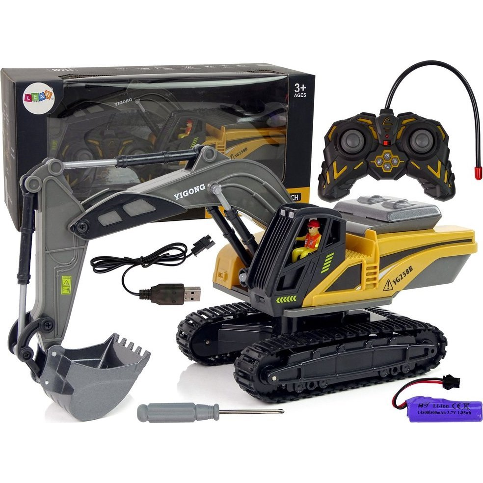 Lean Toys Caterpillar Távirányítós Kotrógép 2.4G Sárga (12573)