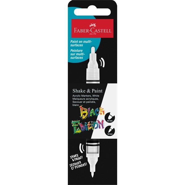 Faber-Castell Black Edition Shake&Paint fehér kétvégű akrilfilctoll (FC285511)