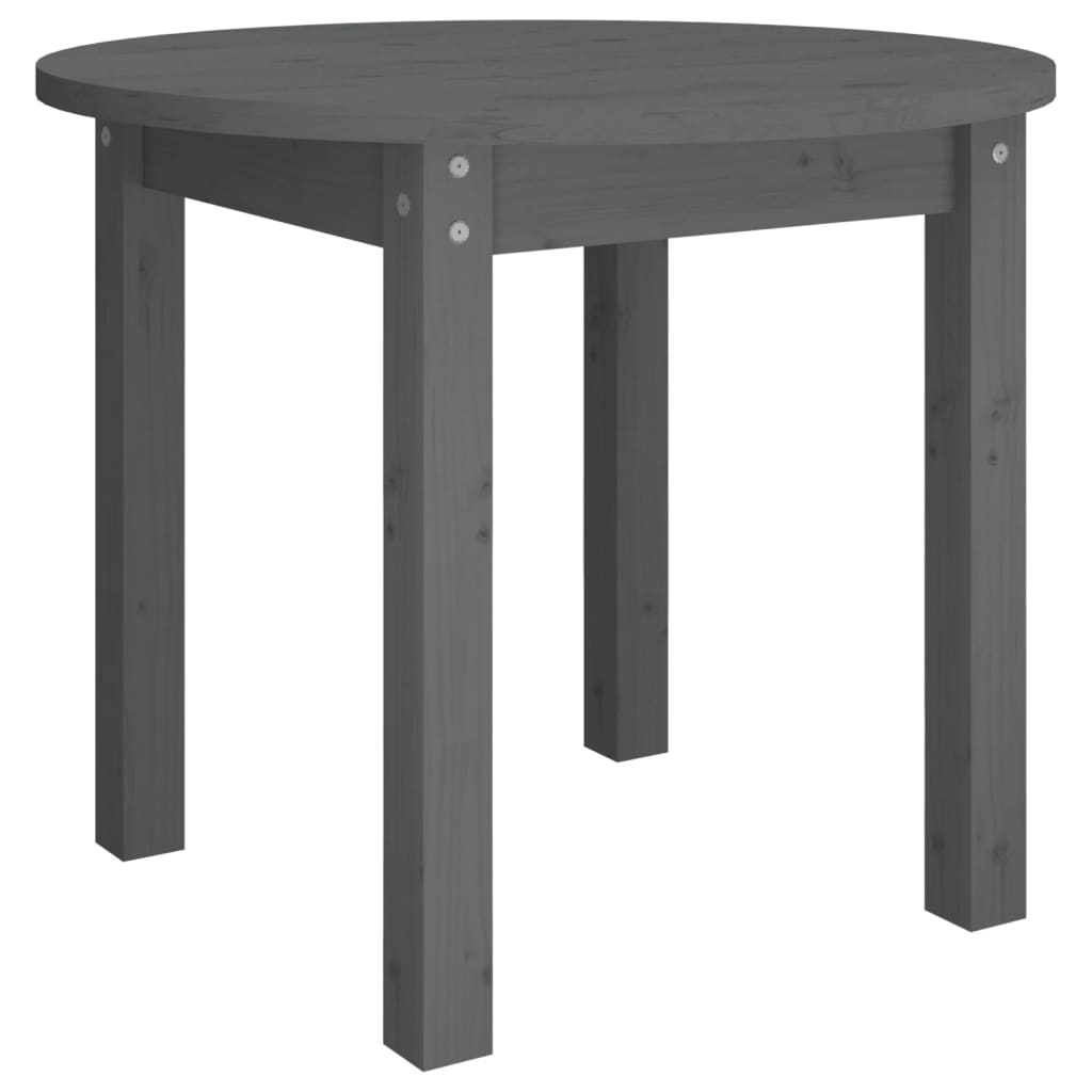 szürke tömör fenyőfa dohányzóasztal Ø 55 x 45 cm (822329)