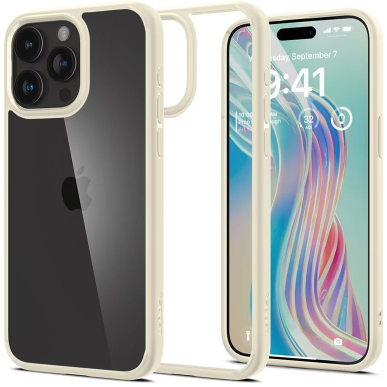 Spigen Ultra Hybrid iPhone 15 Pro tok átlátszó-bézs (ACS06712) (ACS06712)