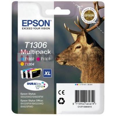 Epson Stag T1306 inktcartridge 1 stuk(s) Origineel Hoog (XL) rendement Cyaan, Magenta, Geel