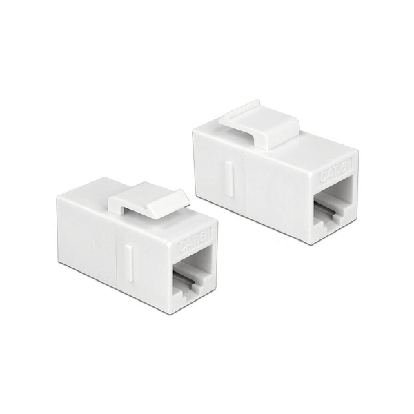 Delock RJ45 CAT6 UTP F/F keystone modul fehér