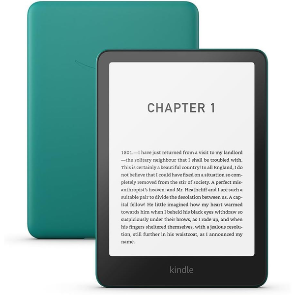 Четец на електронни книги Amazon Kindle Paperwhite 2024 (12-то поколение), 16 GB, дисплей 7", Wi-Fi, IPX78, USB-C, С Reclame, зелен