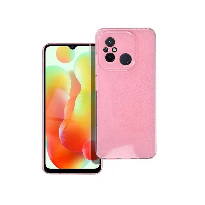 Clear 2mm Xiaomi Redmi 12C Tok - Rózsaszín/Csillámos