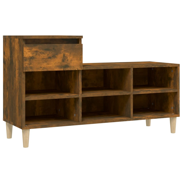 Шкаф за обувки vidaXL, Опушен дъб, 102x36x60 см, Инженерно дърво, 20.9 Kg