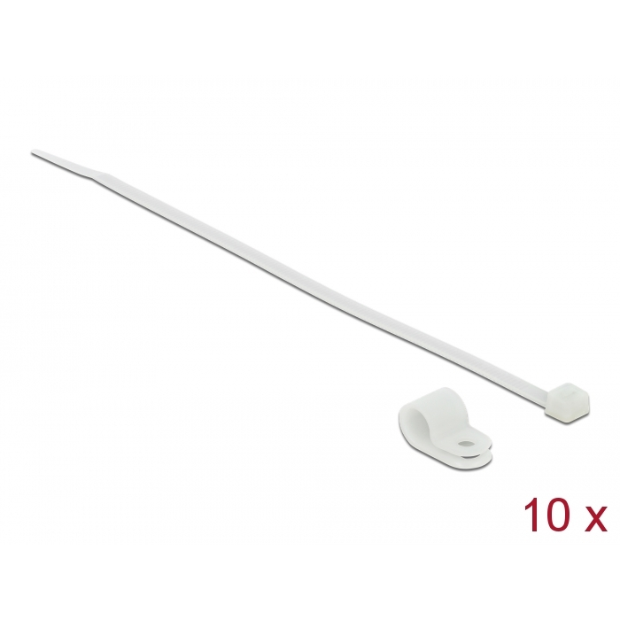 Delock Fehér színű, összekapcsoló pánt készlet 9,5 mm H 200 x Sz 4,8 mm kábelekkel (18867) (18867)