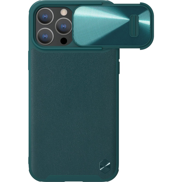Nillkin Camshield Bőr S Tok iPhone 14 Pro Max Tok Kameravédővel Zöld