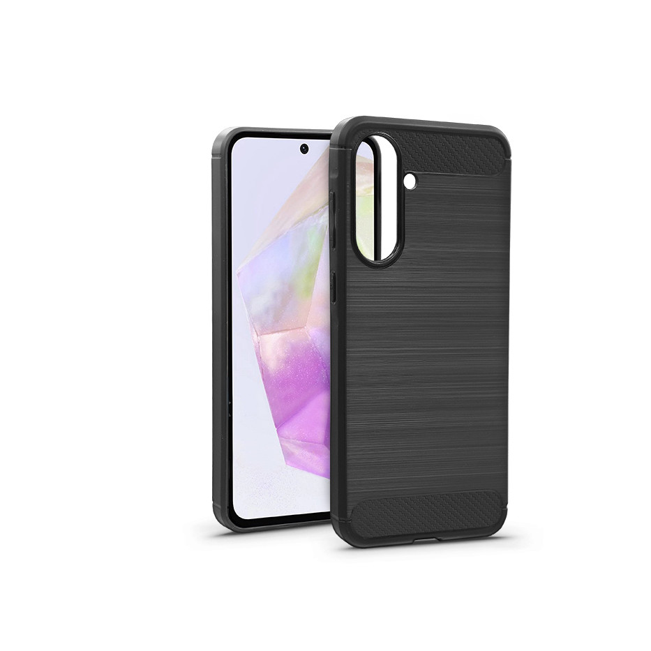 Haffner Carbon szilikon tok - Samsung SM-A366 Galaxy A36 5G - fekete (HF355905)