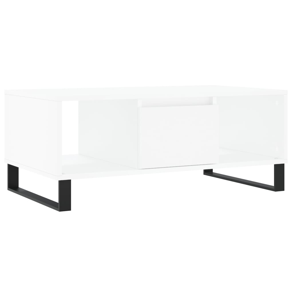 fehér szerelt fa dohányzóasztal 90 x 50 x 36,5 cm (830596)