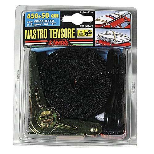 Lampa csomagleszorító heveder kampós, 5m fekete (0160162) (0160162)