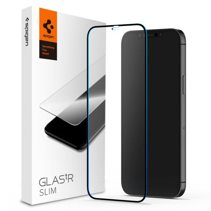 Spigen Full Coverage HD Tempered Glass Apple iPhone 13 mini kijelzővédő fekete kerettel (AGL03404) (AGL03404)