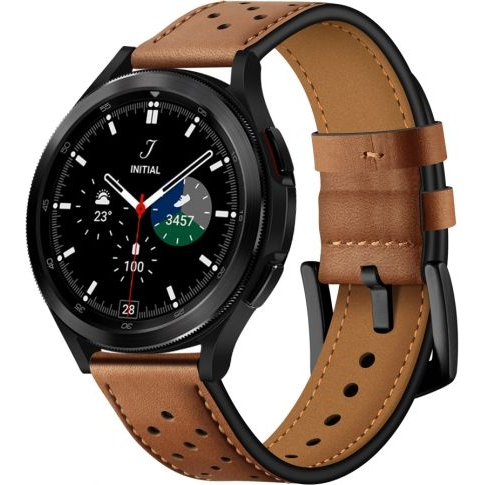 Tech-Protect кожена каишка за часовник Samsung Galaxy Watch 4/5/6/7/FE кафява