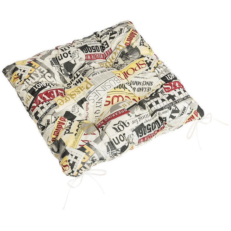 BELLATEX Adéla Seat cushion 41/228 quilted 40 × 40 cm coloured newspaper (12453)