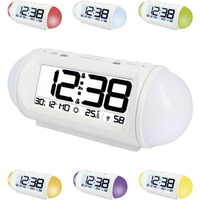 Rádiójel vezérelt digitális ébresztőóra hőmérővel, Wake up Light, 185x75x75 mm, Techno Line WT 499 (WT 499)