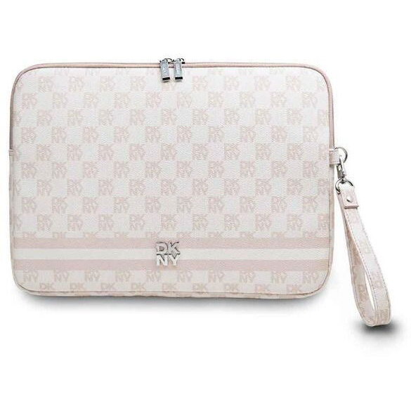 DKNY PU Leather Checkered Pattern and Stripe 13/14" Pink (DKCS14PVSHLP)