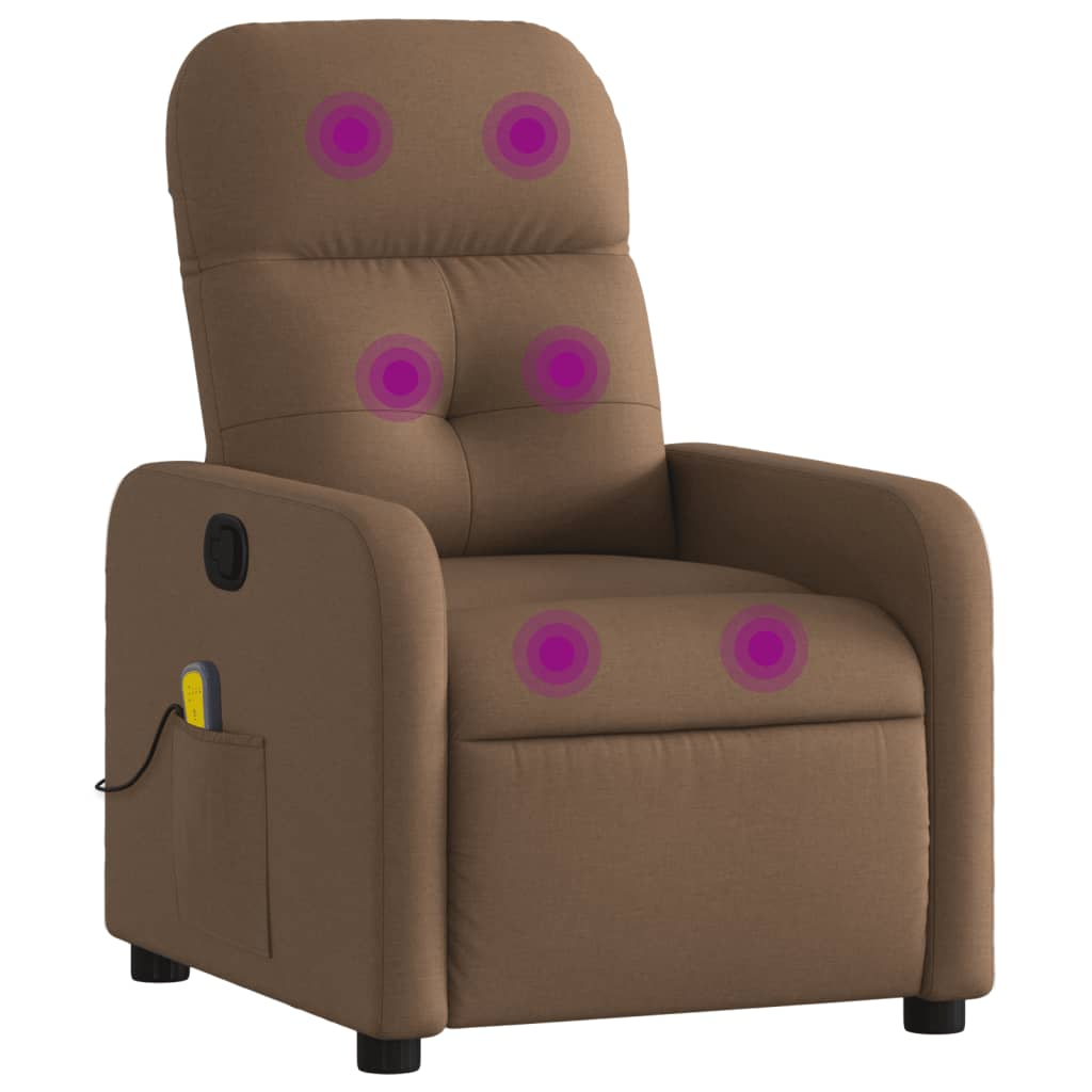 barna szövet dönthető masszázsfotel (374210)