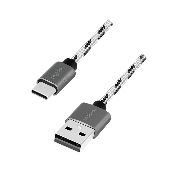 LOGILINK кабел за захранване и данни за смартфон, USB 2.0 (T) – USB 2.0 Type-C (T), комплект кабели от 3 части: 0,5/1/2m, премиум, плетен найлонов кабел, двойно екраниран, черен и бял