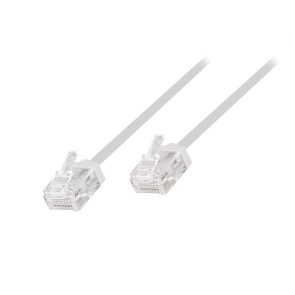 Tenký prepojovací kábel 30 cm LAN U/UTP 0,3 m kategórie 6A RJ45 biely