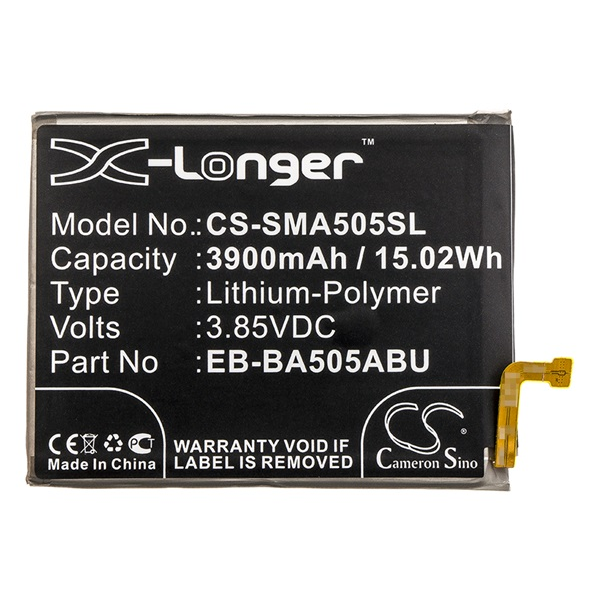 Cameron Sino Li-Polymer akku (3.85V/3900mAh, Samsung EB-BA505ABN kompatibilis) FEKETE Samsung Galaxy A20 (SM-A205F) / Galaxy A30s (SM-A307F) / Galaxy A30 (SM-A305F) (CS-SMA505SL)