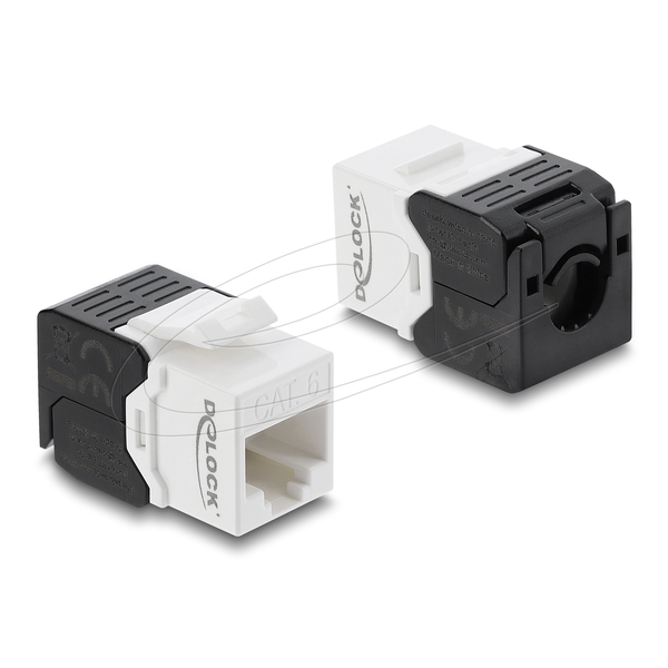 Keystone Modul RJ45 Buchse zu LSA Cat.6 UTP werkzeugfrei schwarz / weiß