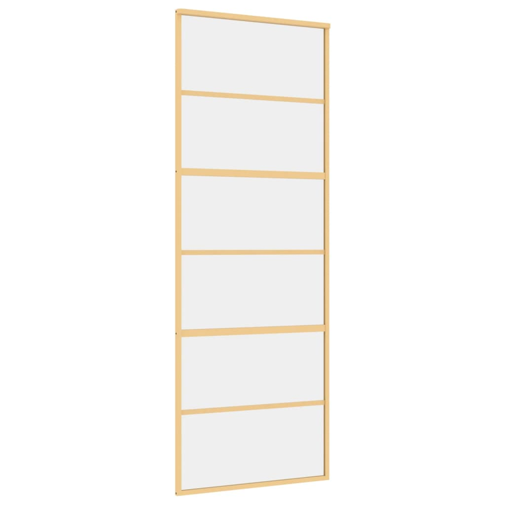 aranyszínű átlátszó ESG üveg és alumínium tolóajtó 76 x 205 cm (155160)