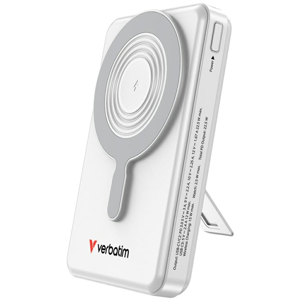 Verbatim 32273 Charge"n"Go 2C & Display Power Bank Silver, 10000 mAh, LiPo, Quick Charge 3.0, 52 W