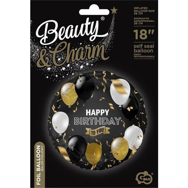 Happy Birthday Balloon Fólia Lufi - 36 cm (GODA2488)