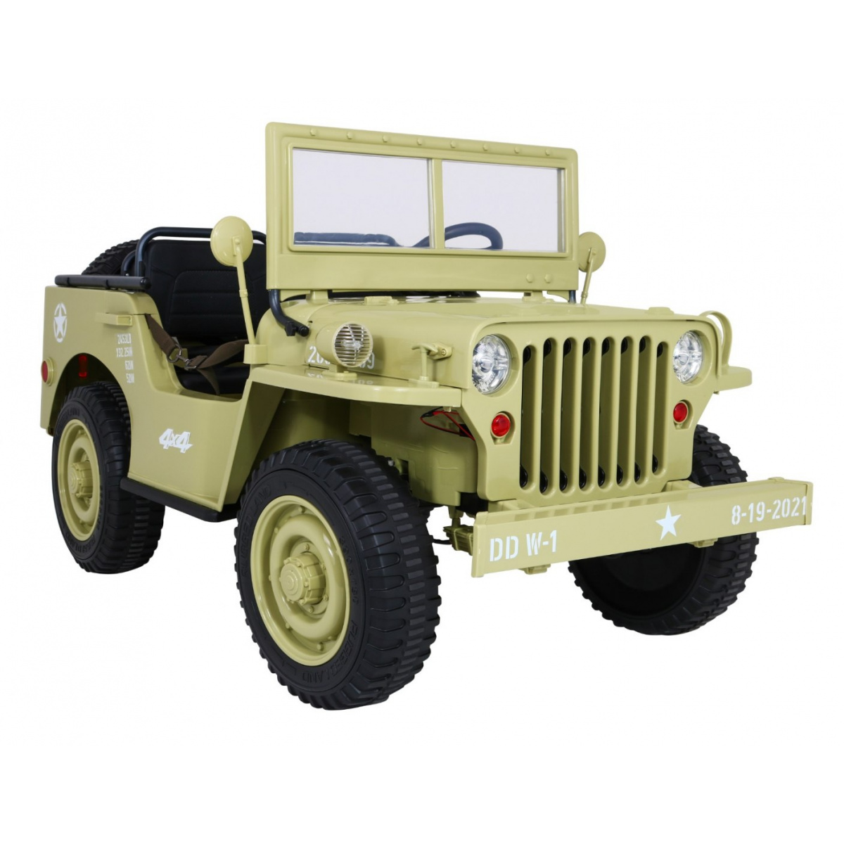 Ramiz Retro Katonai 4x4 Elektromos autó - Bézs (PA.JH-101.BEZ)