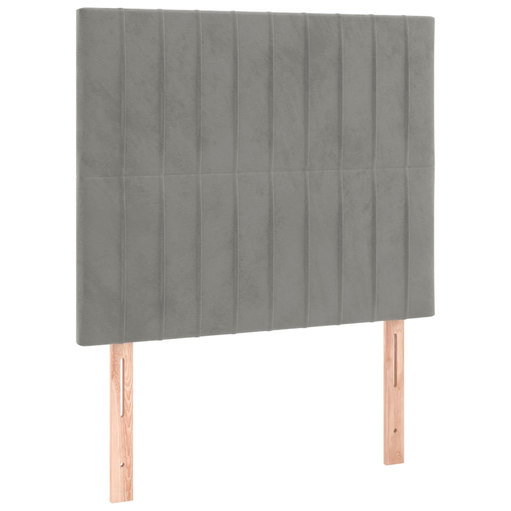 2 db világosszürke bársony fejtámla 80 x 5 x 78/88 cm (3116600)