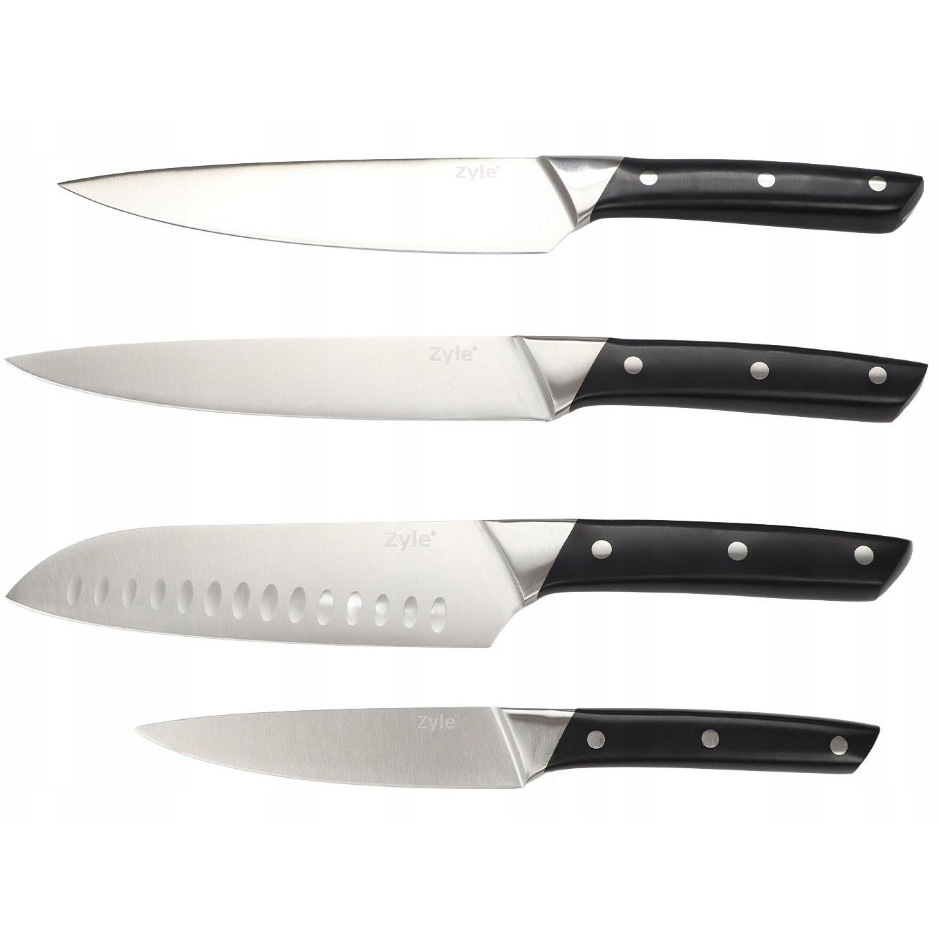 Sada Kuchynských Nožov Zyle 4ks Santoku Chef Steel