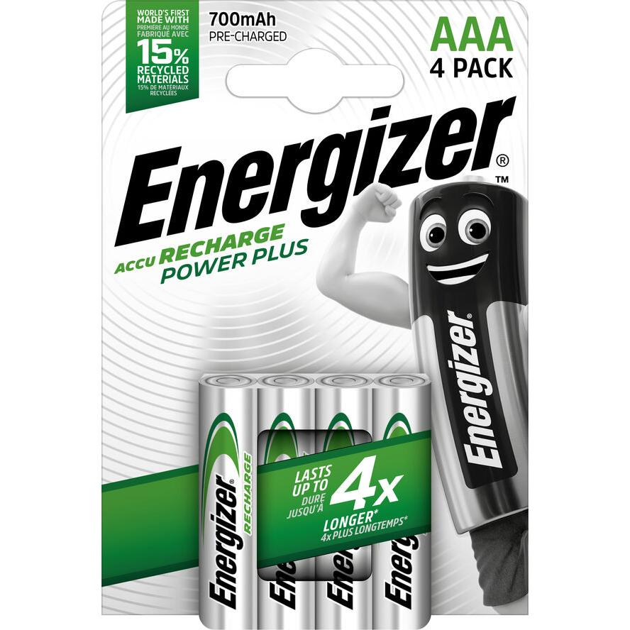 Mikroceruza akku AAA NiMH, 1,2V 700 mAh, 4 db, Energizer Power Plus HR3, HR03, UO100557, DC2400, DC2400B4N, LR03 (E300850300)